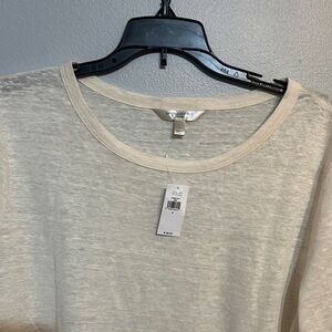 Banana Republic Cream Short Sleeve Tee